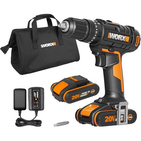 Trapano Avvitatore con Percussione WX370.1 20V 50Nm Mandrino 13mm per Foratura e Avvitatura - Worx (1/7)