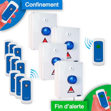 Kit PPMS '6 à 9 classes' alerte / alarme / confinement / attentat-intrusion - modulable sans-fil longue distance (1/5)
