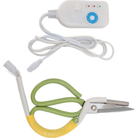 Elektrische Heizschere mit Stahlklingen, einstellbarer Temperatur, beheizbar, zum Nähen und Trimmen von Kleidung, EU-Stecker 220 V (1/5)