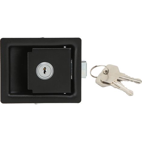 Poignée de serrure pour armoire intérieure de camping-car en acier carbone avec 2 clés, remplacement pour caravanes et remorques. (1/5)