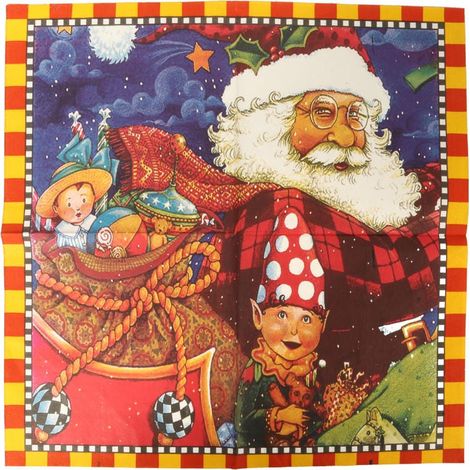 Un ensemble de serviettes en papier en forme de Père Noël (1/2)