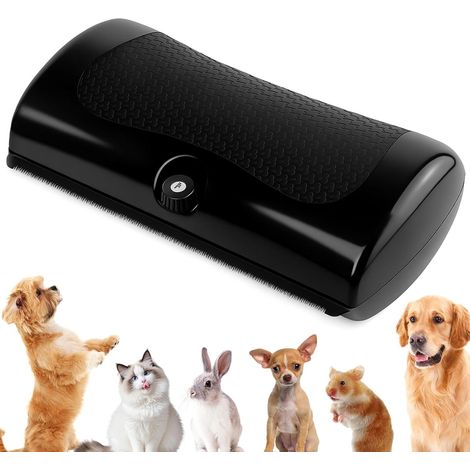 Dog Grooming, Dead Hair Brush for Dogs, Grooming Canine Cats and Cats, Suitable for Dogs Cats Short and Long Hair, Detangling Brush, Non-Slip Handle (Black) (1/5)