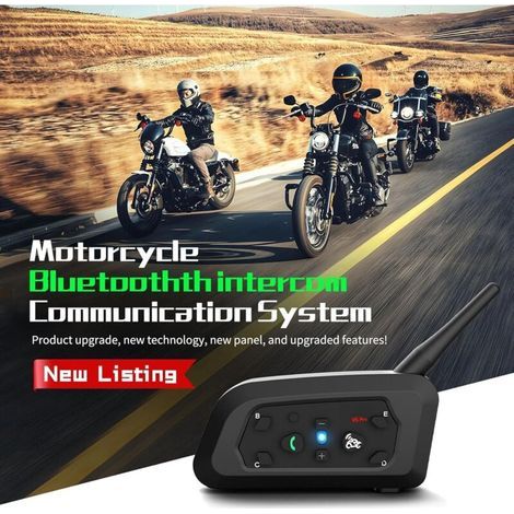 V6 Pro Motorrad-Intercom, Bluetooth-Motorradhelm-Intercom, verbindet bis zu 6 Fahrer beim Motorradfahren, Skifahren und Bergsteigen. (1 Stück) (1/5)