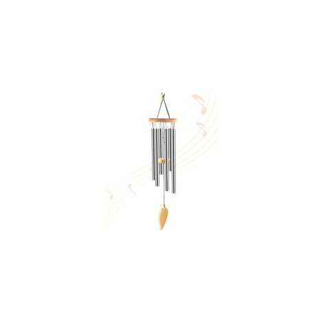Carillon éolien en tubes d'aluminium, bois, argent, commémoratif –