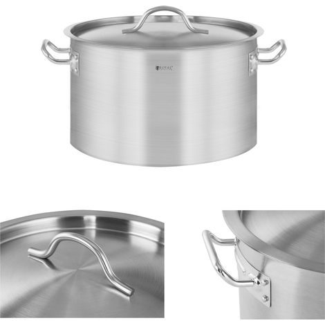 Pentola Gastronorm con coperchio, in acciaio inox, per piano cottura a induzione, 14 L (1/4)