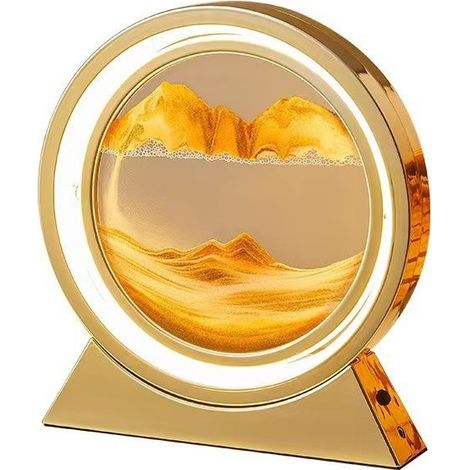 Lampe LED 3D en forme de sablier, veilleuse de 25 cm avec sable mouvant, décoration de table artisanale, 3 couleurs et intensité variable, alimentation USB, idéale pour la décoration intérieure ou com (1/5)