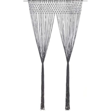 Maison Exclusive - Makramee Vorhang Anthrazit 140x240 cm Baumwoll