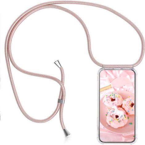 FUNDA PROTECTORA PARA XIAOMI MI 12S ULTRA TRANSPARENTE SILICONA ROSA CORDÓN (1/5)