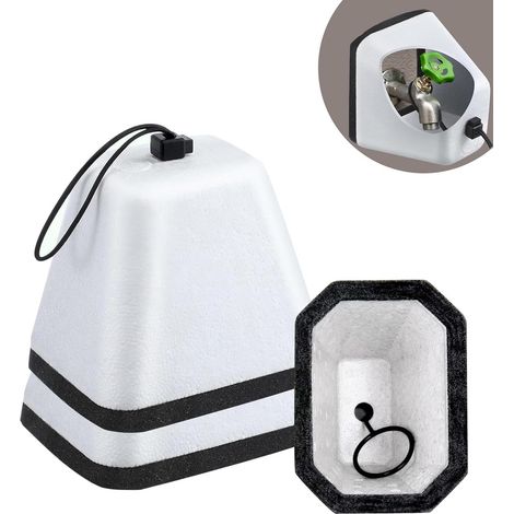 2-pack outdoor tap covers for winter, foam tap covers for outdoor garden use, frost-proof, easy to attach and install, tap frost protection, tap hood for tap (1/5)