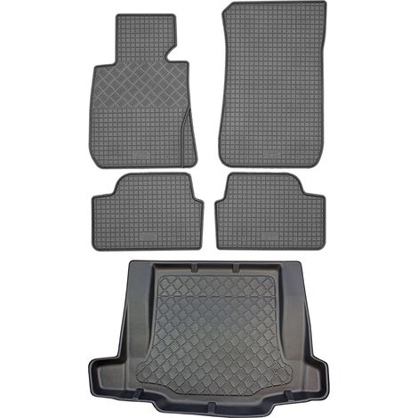 BMW Serie 1 E87 Hatchback (5 puertas) de septiembre de 2004 a 2011. Juego de alfombrillas de goma para coche y alfombrilla para maletero.