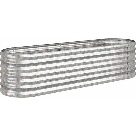 vidaXL Jardinera arriate acero galvanizado plata 152x40x36 cm (1/2)