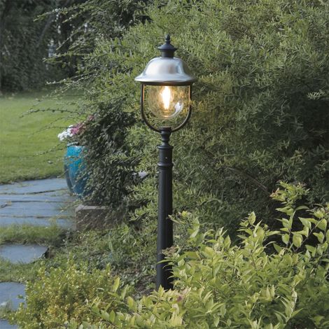 Außen Standlaterne PARMA Wegeleuchte im Landhausstil, Schwarz-Silber, Höhe 125cm (1/5)