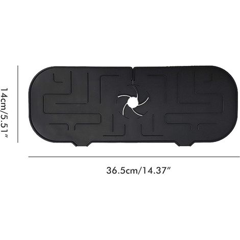 Protection anti-éclaboussures pour robinet de cuisine/évier, tapis récupérateur d'eau en silicone, coussinet d'égouttage à placer derrière le robinet pour cuisine et salle de bain (1/5)