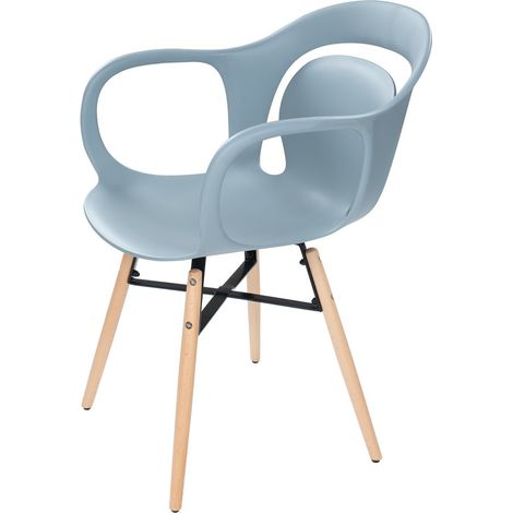 Set 4 sedie Chuck moderne in polipropilene blu grigio (1/3)