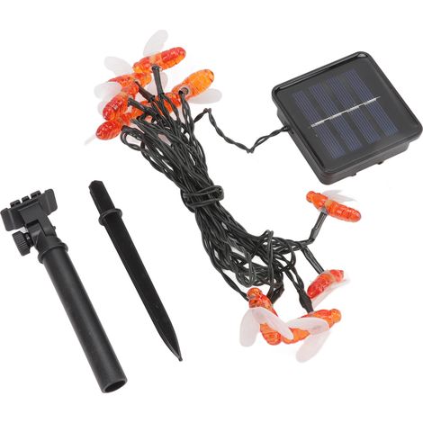 Guirlande solaire 10LED étanche abeille lumineuse décoration Noël insecte lampe extérieure (1/5)