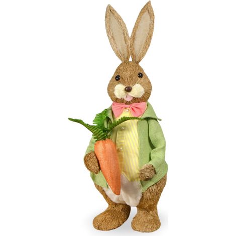 Coniglio di campagna Grande con Vestito e Carota h 80 cm
