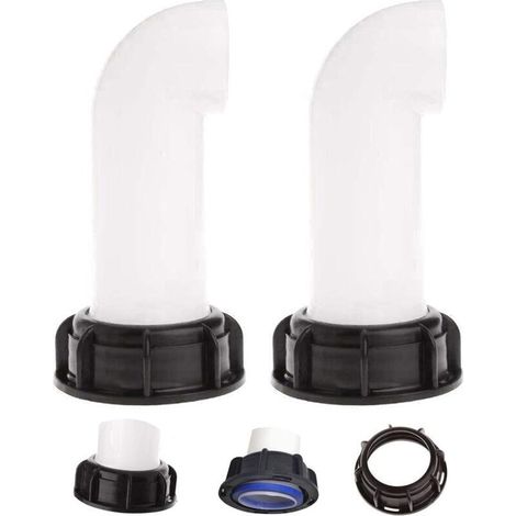 Connecteur de Cuve 1000L de Jardin 2 '' prolonger Le drainage Valve Accessories, Robinet de Tuyau, Dedicated drainage tubeSuitable for IBC réservoir d'eau de Jardin (2 pcs) (1/5)