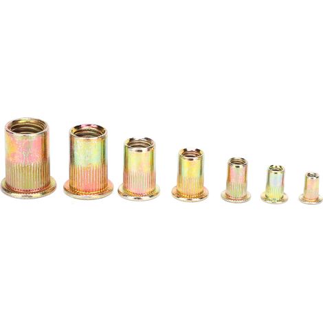 Kit d'assortiment de 220 écrous à sertir zingués colorés M3/4/5/6/8/10/12 (1/5)