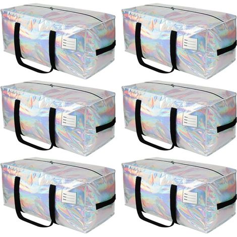 Lot de 6 grands sacs de rangement en tissu épais avec poignées, idéaux pour ranger couettes et vêtements, 73,5 x 36 x 33 cm (1/5)