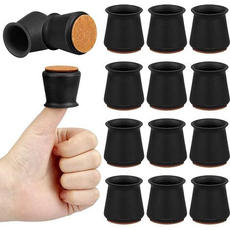 1'' Kleiner Stuhl Beinschutz für Hartholzböden, 16-PCS Silikon Stuhl Bein Bodenschutz mit unteilbaren Filz Pads, bewegen Sie Möbel leise und schützen Sie Ihre Böden vor Kratzern