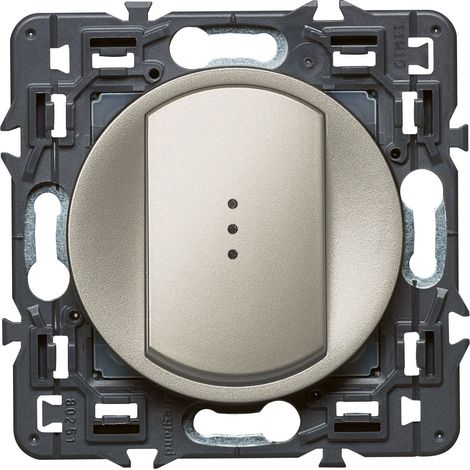Legrand – Interrupteur va et vient composable 10A – Enjoliveur titane – Pour installation en va-et-vient – 99512 (1/2)