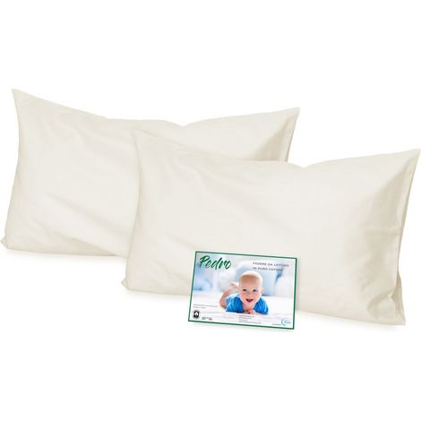 COPPIA federa PEDRO per LETTINO bambino CM. 40X60 TUTTI I COLORI Panna