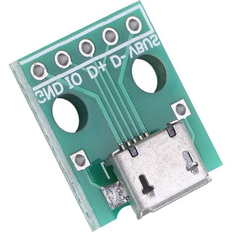 10 Stück Micro-USB-Anschlüsse auf DIP-Adapterplatine, 5-polig, 2,54 mm Rastermaß (1/5)