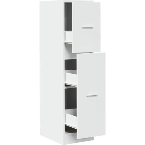 Mobiletto da farmacia classico multifunzionale 30 x 41 x 118 cm con 3 cassetti in legno composito bianco 020050610