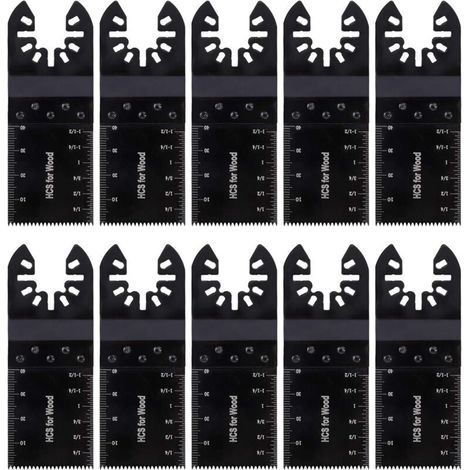 Lame Outil Multifonction Universelle Lames de Scie Oscillantes Accessoires pour Plastique Bois Métal Mou Compatible Bosch Fein Multimaster Milwaukee 10 Pièces (1/5)