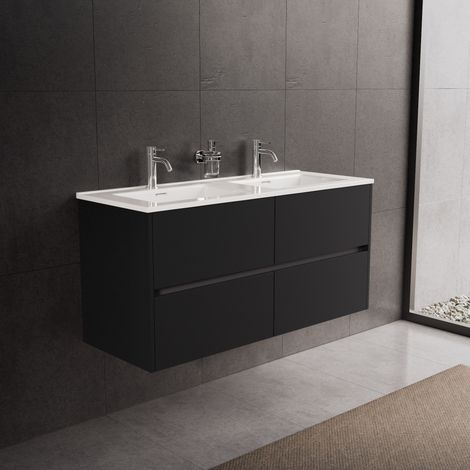 Inda - Meuble de salle de bain 4 tiroirs L.120 avec double vasque (1/5)