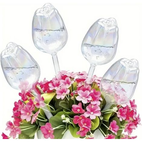 Bola de riego para plantas de 4 piezas, Dispositivo de riego por goteo automático, Bola de autorriego con forma de tulipán (1/5)