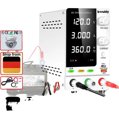 Alimentatore da laboratorio, uscita regolabile, display digitale, SPPS-C1203C 120V3A (1/2)