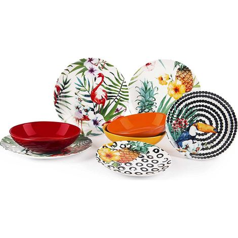 Service Table, Porcelaine, multicolore, 18 unités (1/5)