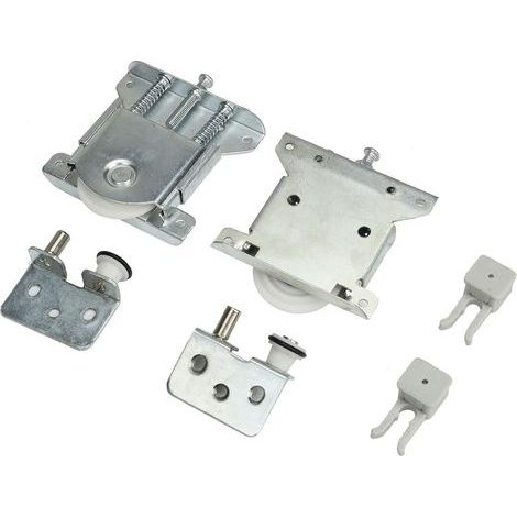 Lot de 2 roulettes pour porte coulissante, pièces détachées pour porte de placard, roues, galets, guides de coulisses, roulettes pour porte de placard coulissante, charge maximale : 30 kg (1/5)