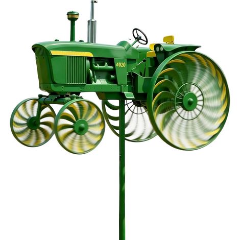Tractor Spinner para exteriores, escultura de viento de tractor agrícola, decoración de molino de viento de metal, escultura de vientos artísticos de movimiento de tractores, decoración de jardín, res (1/5)