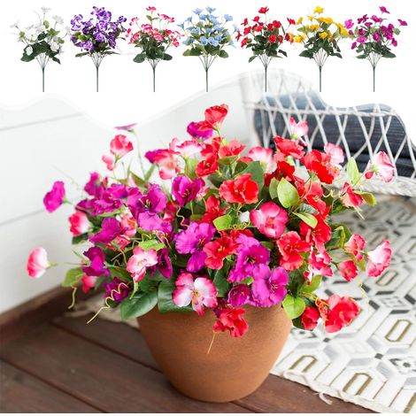 Plante Artificielle - Fleur Artificielle 7 Têtes - Décoration Intérieure Jardin Extérieur - Accessoire Photographie Mariage - Lot de 1 (1/5)