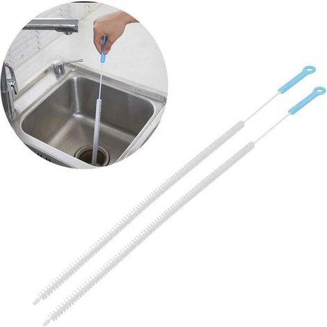 Set aus zwei flexiblen Abflussreinigungsbürsten, 71 cm lang, für Waschbecken und Dusche, Haarentfernungswerkzeug
