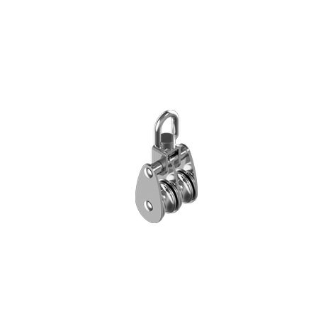 Poulie double avec émerillon inox A2 - Diamètre: 25