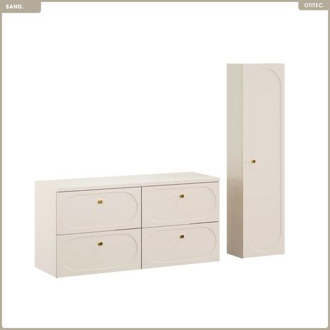 Ensemble de meubles sous vasque - 120 cm - avec Plan - Colonne - SAND (1/5)
