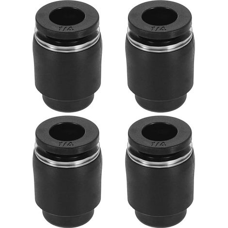 Lot de 4 raccords pneumatiques de style bouchon pneumatique, tube OD de 6,35 mm en plastique pour connecter le tuyau d'air pour systèmes hydrauliques et pneumatiques (1/5)