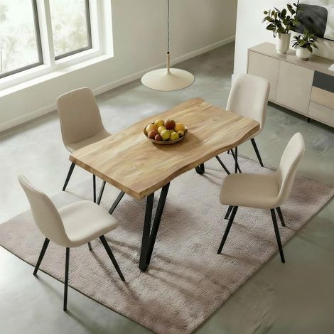 Arbore 140cm Table & x4 Beige Ashford Chairs