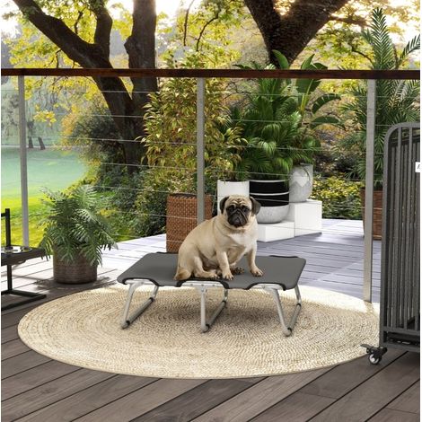 Lit pour chien pliable 71x58x20 cm acier gris HAVRYA (1/4)
