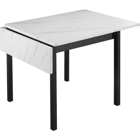 Table de salle à manger, table de cuisine pliable pour 2 à 4 personnes, table de jardin, résistante aux intempéries, pour petits espaces, blanc (1/5)