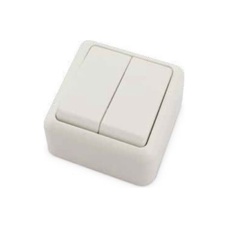 Doppelschalterfläche Weiß 60x60x30mm 10A 250V GSC 0201027