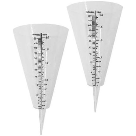 FENOPLASTICAPluviomètre d'extérieur en plastique (lot de 2) avec échelle de mesure (1/3)