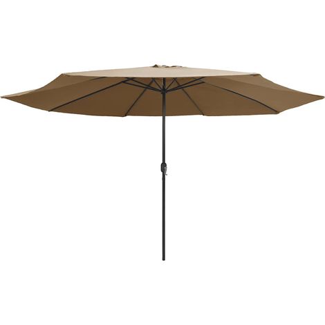 Ombrellone  Parasole da Giardino con Palo in Metallo 390 cm Tortora (1/5)