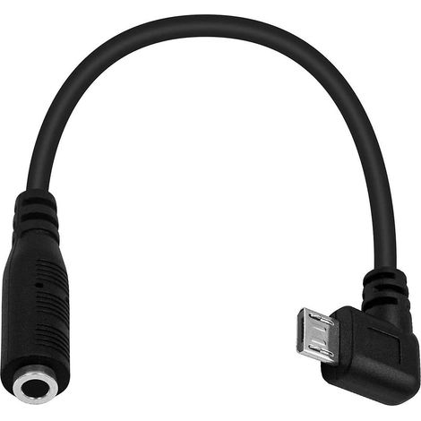 Câble adaptateur audio micro USB vers jack 3,5 mm, audio vers micro USB, câble coudé micro USB mâle vers jack 3,5 mm femelle 4 pôles pour micro-cravate actif (1/5)