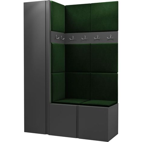 Conjunto para recibidor Pinis IX, Manila 35, 186x124x46cm, Aglomerado laminado, Tapiz, Montada en la pared, Colocada (1/5)