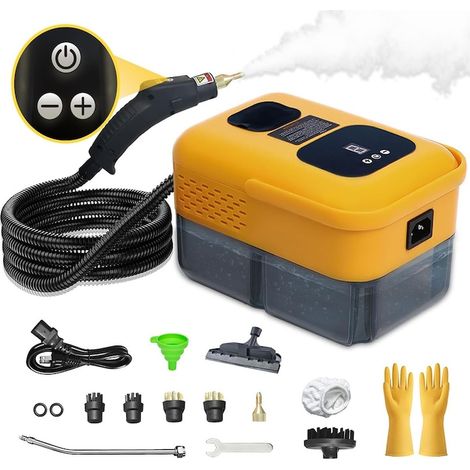 Nettoyeur vapeur portable, 2500 W, haute pression, commandes tactiles intelligentes, 9 niveaux de puissance, réservoir d'eau de 1,2 L, idéal pour la cuisine, la salle de bain, les ustensiles de cuisin (1/5)
