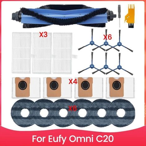 Zubehörset für den Omni C20 Saugroboter: Hauptseitenbürste. HEPA-Filter. Reinigungstuch. Staubbeutel. Ersatzteile (1/4)